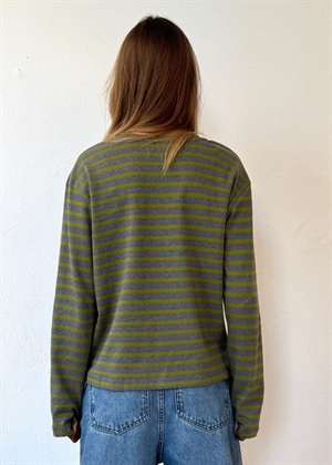 Nete stripe bluse Grey Melange/Gartner Green Boii Studios 